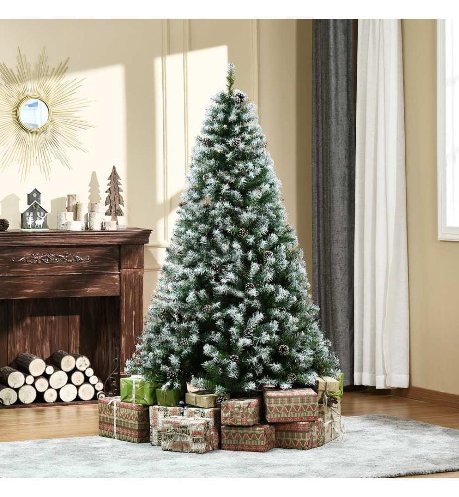 Sapin de Noël artificiel, 180 cm, 800 branches, avec de la neige artificielle