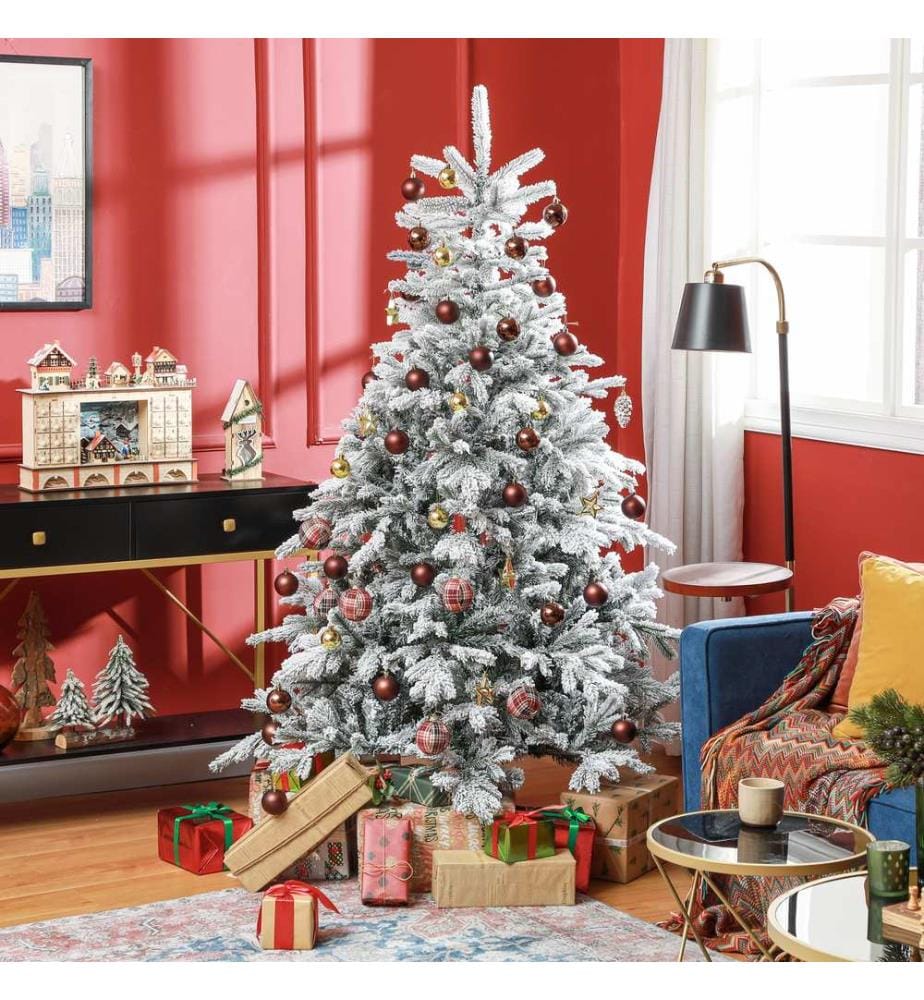 Sapin de Noël artificiel, 180 cm, 1321 branches, avec de la neige artificielle