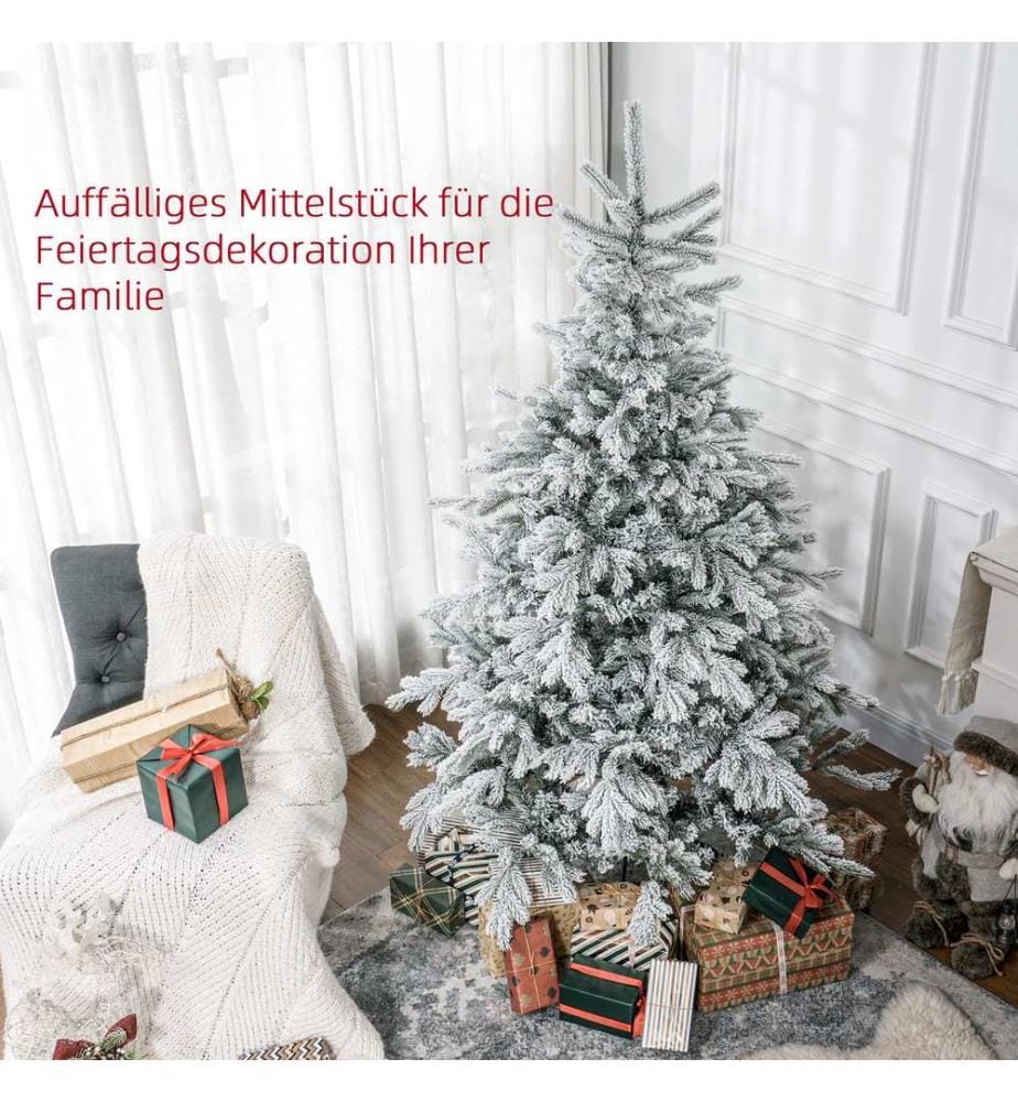 Sapin de Noël artificiel, 180 cm, 1321 branches, avec de la neige artificielle