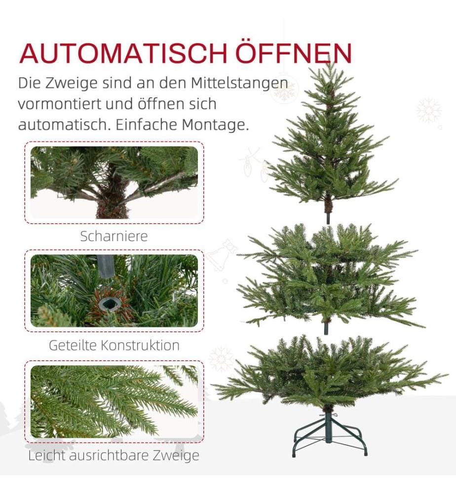 Künstlicher Weihnachtsbaum Christbaum 150 cm 1724 Spitzen Grün