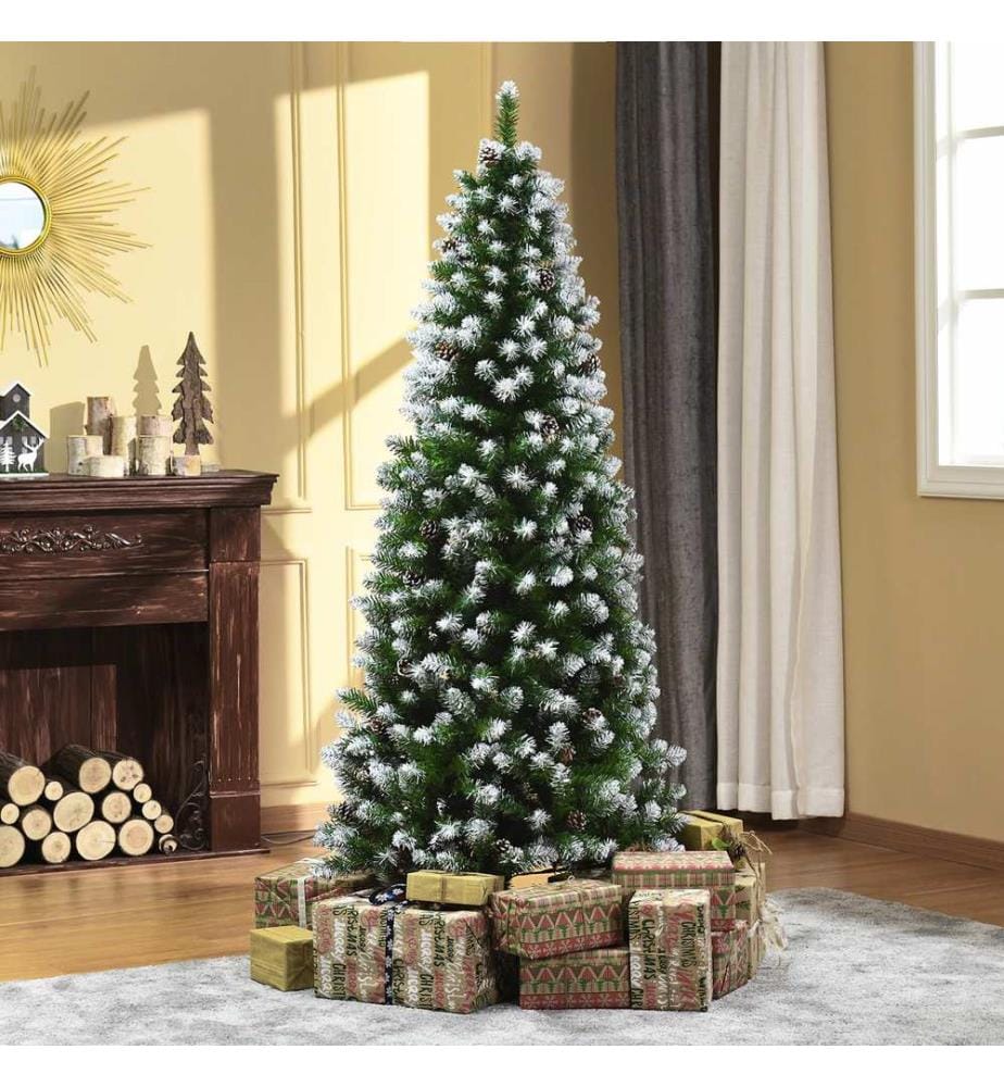 Sapin de Noël artificiel, 180 cm, 630 branches, avec de la neige artificielle