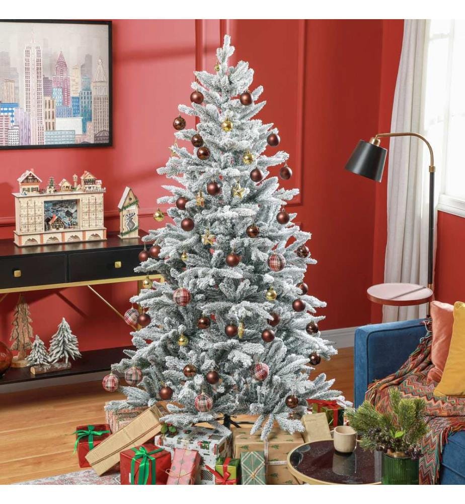 Sapin de Noël artificiel, 180 cm, 994 branches, avec de la neige artificielle