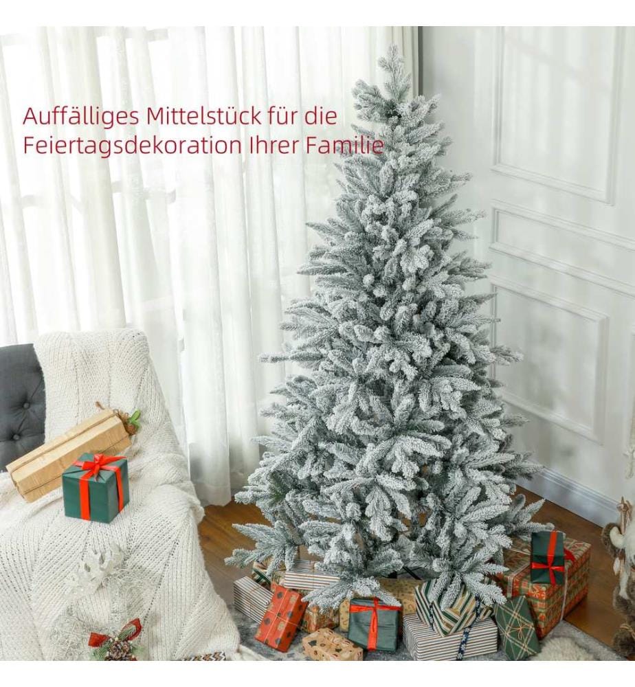 Sapin de Noël artificiel, 180 cm, 994 branches, avec de la neige artificielle