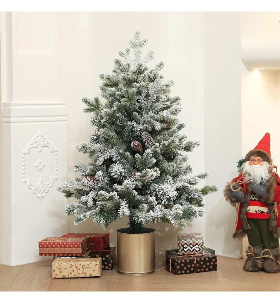 Künstlicher Weihnachtsbaum Christbaum 100 cm 130 Spitzen Kunstschnee Grün