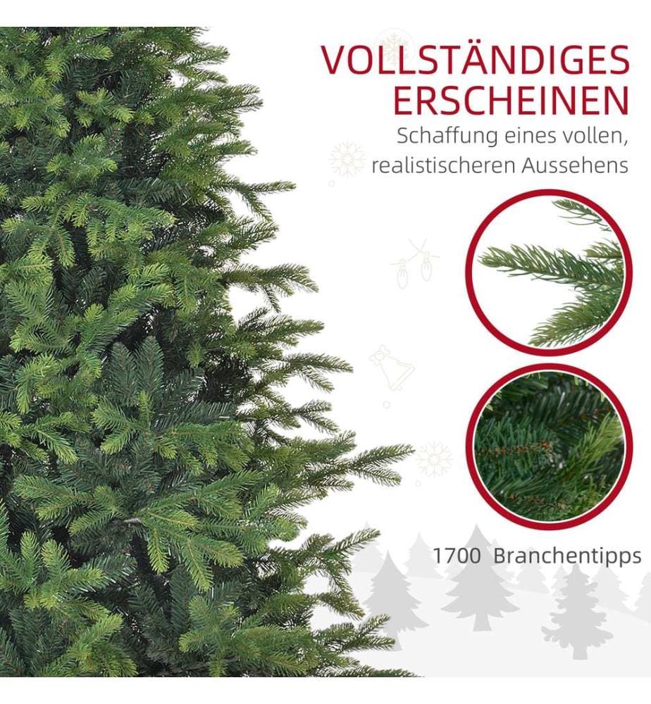 Sapin de Noël artificiel, 180 cm, 1 700 branches, stable
