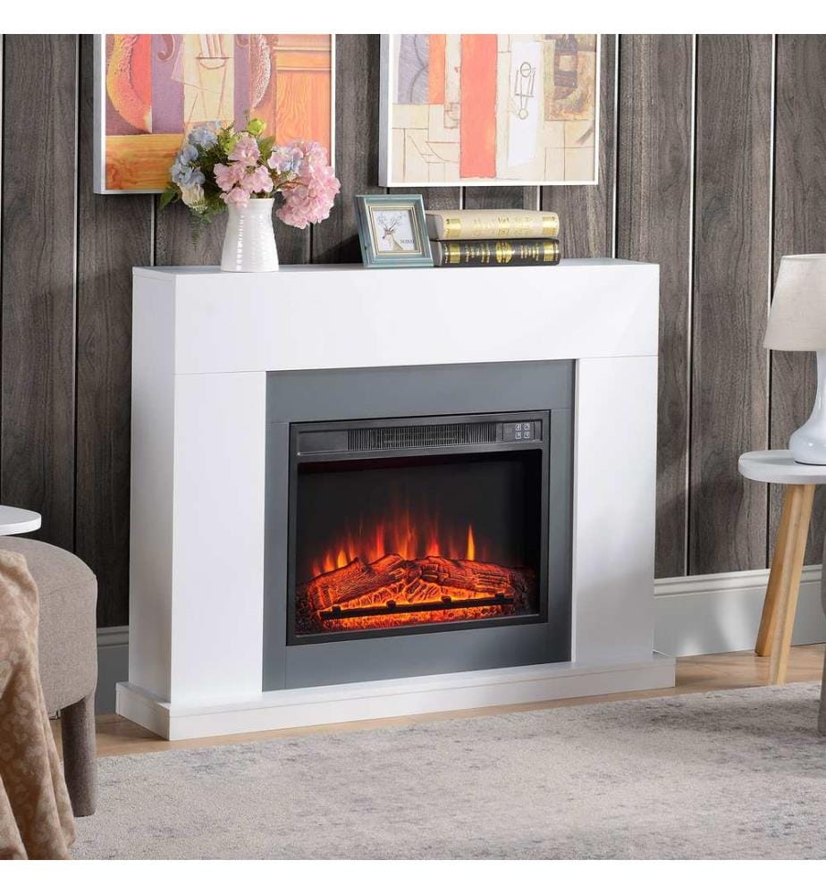 Cheminée électrique XXL jusqu'à 37 m² - Cheminée sur pied - Chauffage électrique - 113 x 87 cm