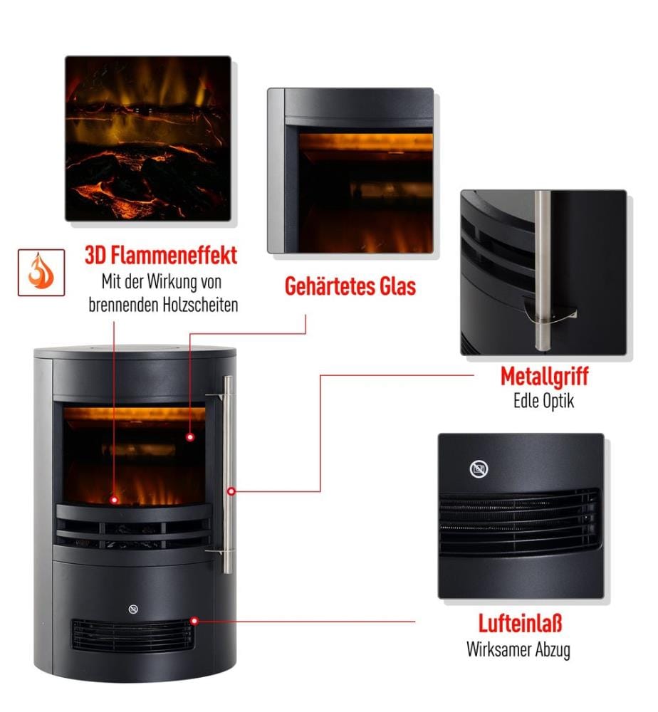 Cheminée électrique, poêle électrique avec effet de flammes