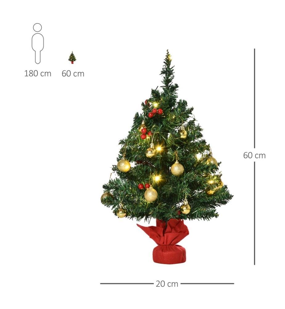 LED Weihnachtsbaum mit Deko Ø20x60 cm