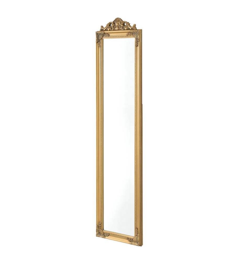 Standspiegel Arezzo 160x40 cm Rechteckig Kippbar Barock Gold