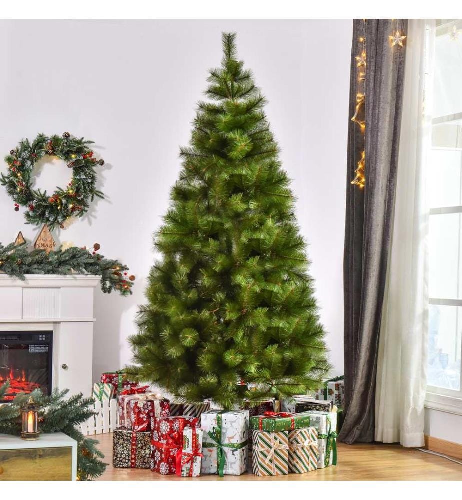Sapin de Noël de 2,1 m, 505 branches, avec support métallique