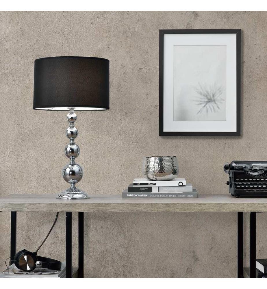 Tischlampe San Francisco 1x E14 Ø29x51 cm Chromfarben Schwarz