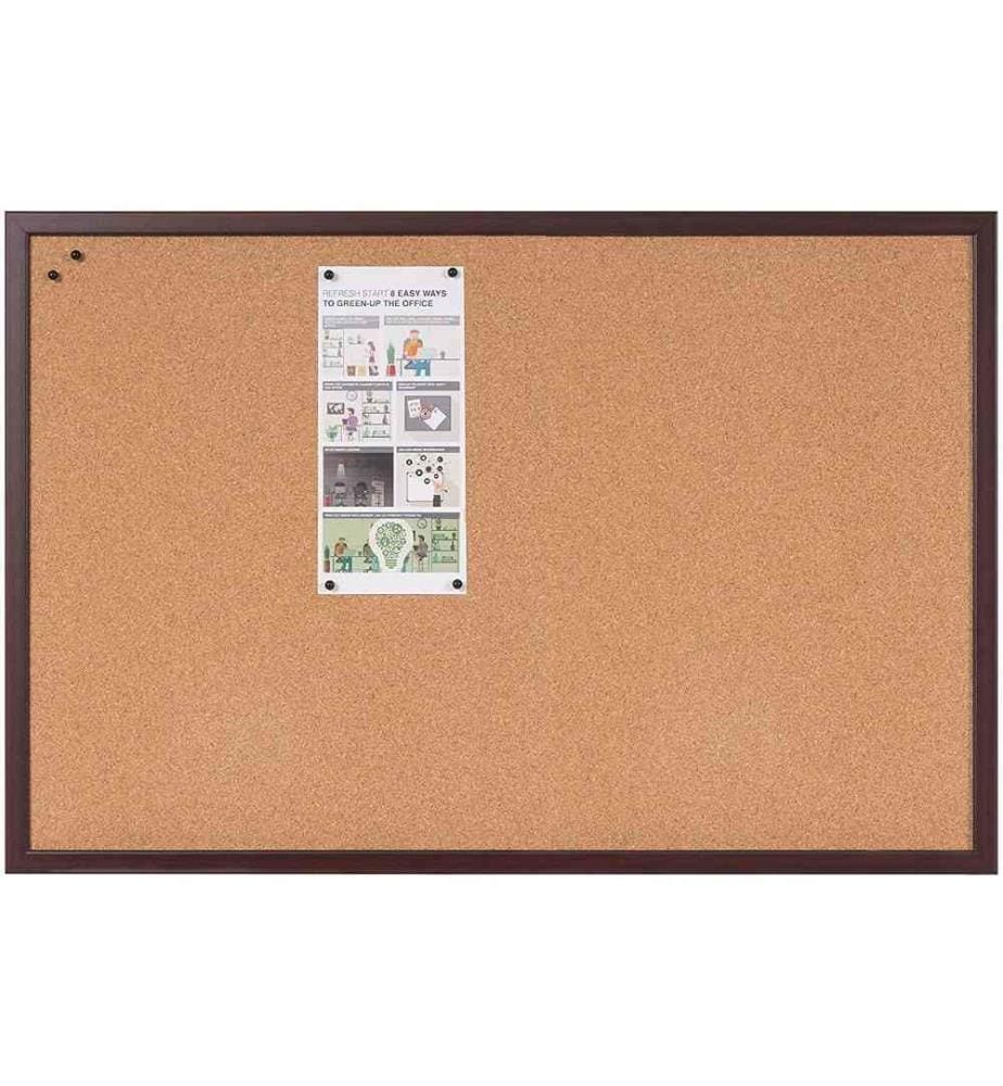 Tableau d'Affichage en Liège avec Cadre MDF - Mérisier