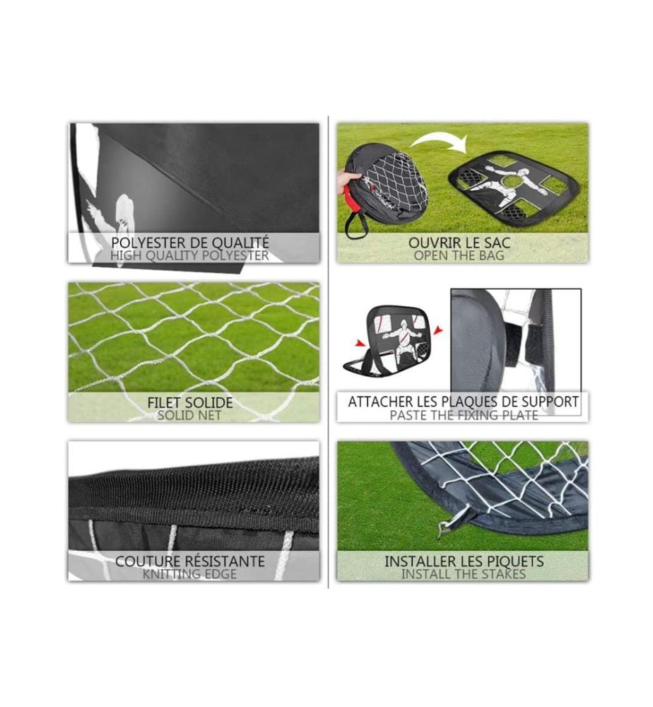 Gabbia da calcio pieghevole 2in1 120x90cm - Modello Novellino - Nero
