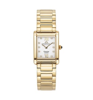 Orologio Quadrante bianco a raggiera con cassa e bracciale in oro Fontaine - 21mm