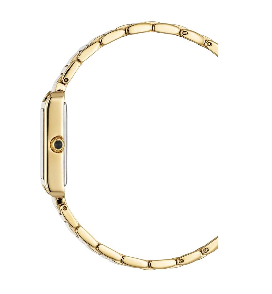 Orologio Quadrante bianco a raggiera con cassa e bracciale in oro Fontaine - 21mm