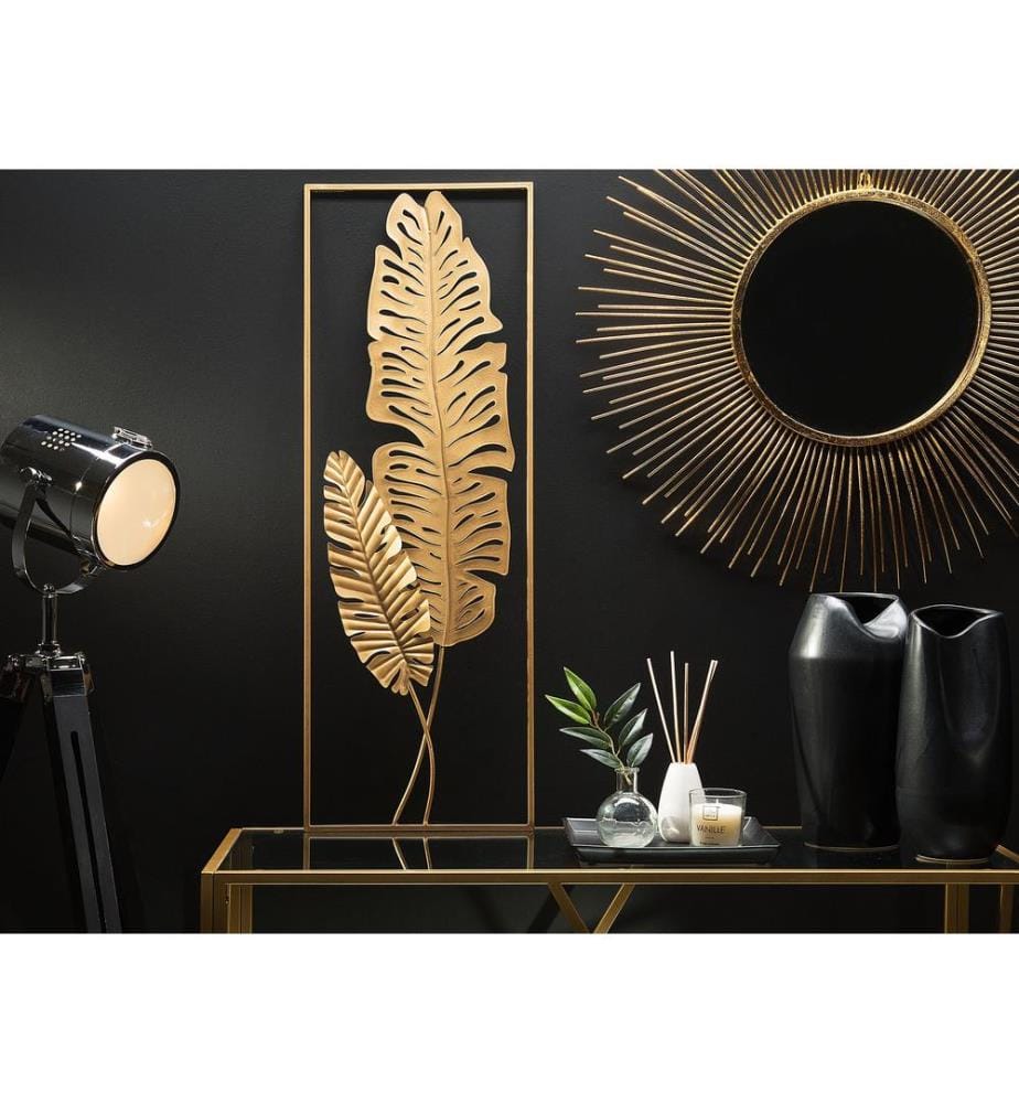 Décoration murale Feuille PALLADIUM Métal 90 cm Doré