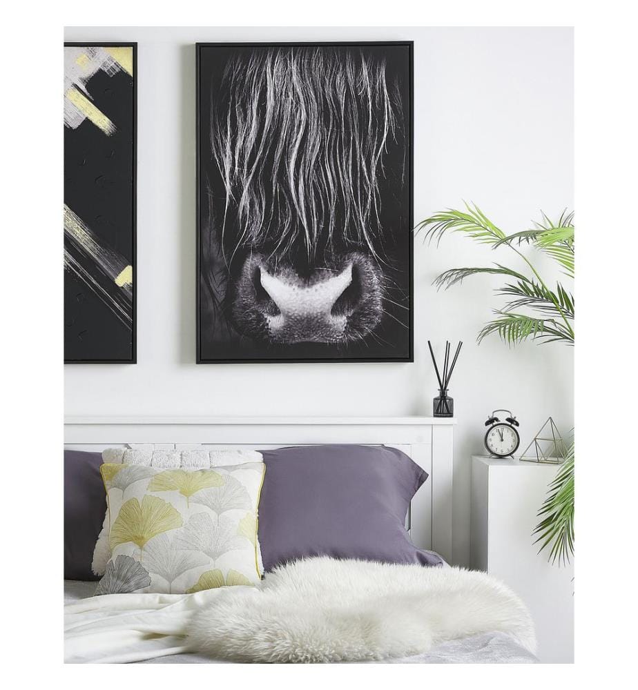 Canvas GALEATA Tiermotiv 63 x 99 cm Schwarz