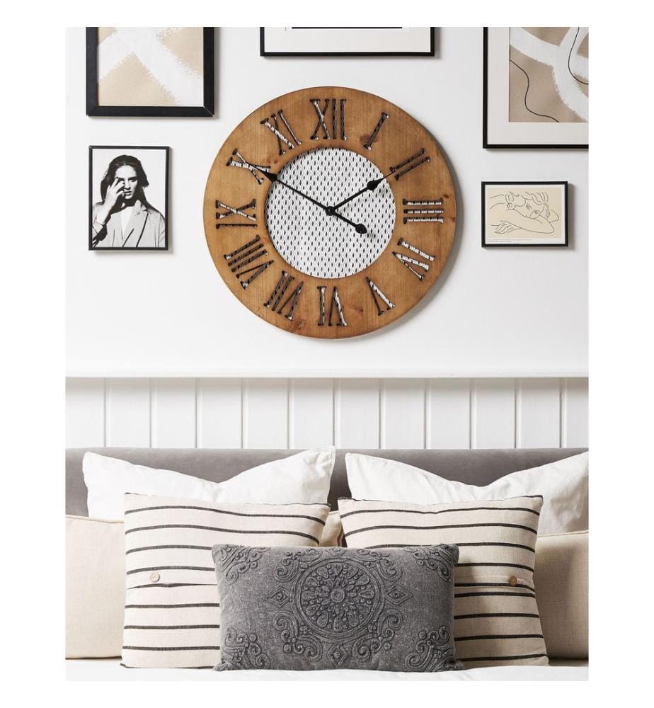 Horloge murale CUILCO 60 cm Bois de sapin Marron