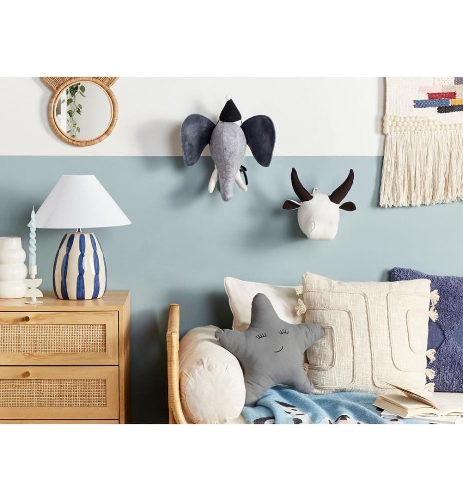Décoration murale pour enfants Taureau GEOFFREY Coton 24 cm Blanc
