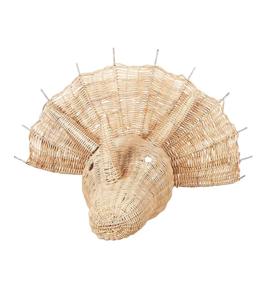 Décoration murale Dinosaure BIOKO Rotin 44 cm Naturel