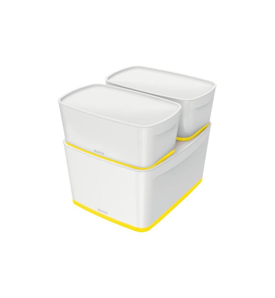 LEITZ - Boîte de rangement MyBox WOW Grand, jaune; blanc, couvercle