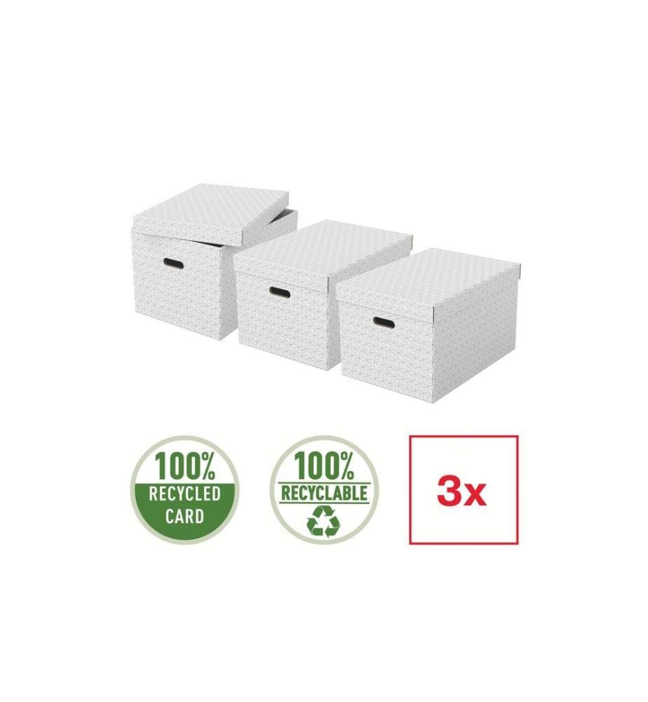 LEITZ - Boîte de rangement Esselte Home L Grand, 3 pièces, Blanc