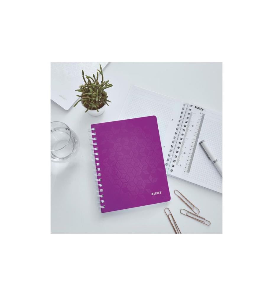LEITZ - Carnet de notes WOW College A5, À carreaux, Violet