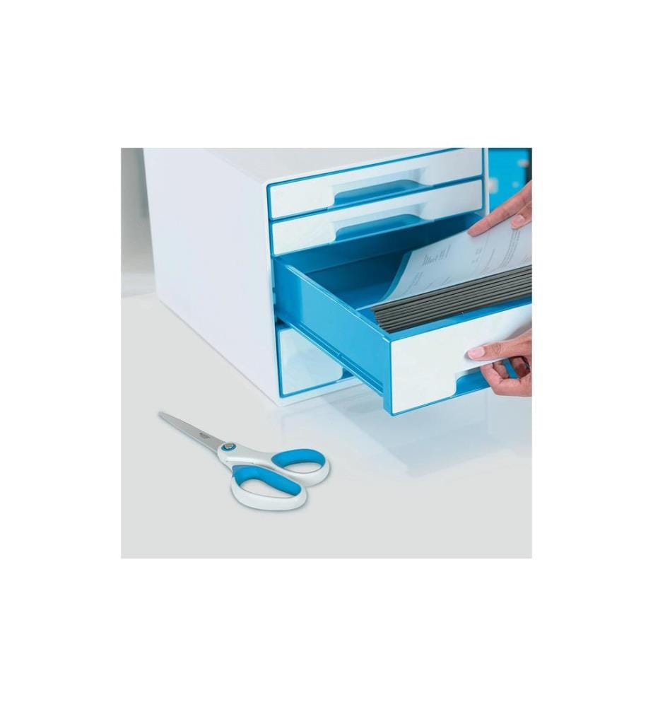 LEITZ - Ciseaux WOW 20.5 cm, Inox, Bleu