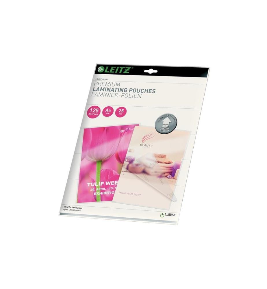 LEITZ - Laminierfolie Premium A4, 125 µm, 25 Stück, Glänzend