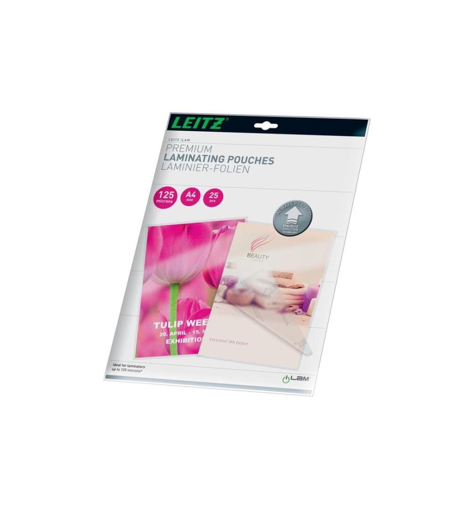 LEITZ - Laminierfolie Premium A4, 125 µm, 25 Stück, Glänzend