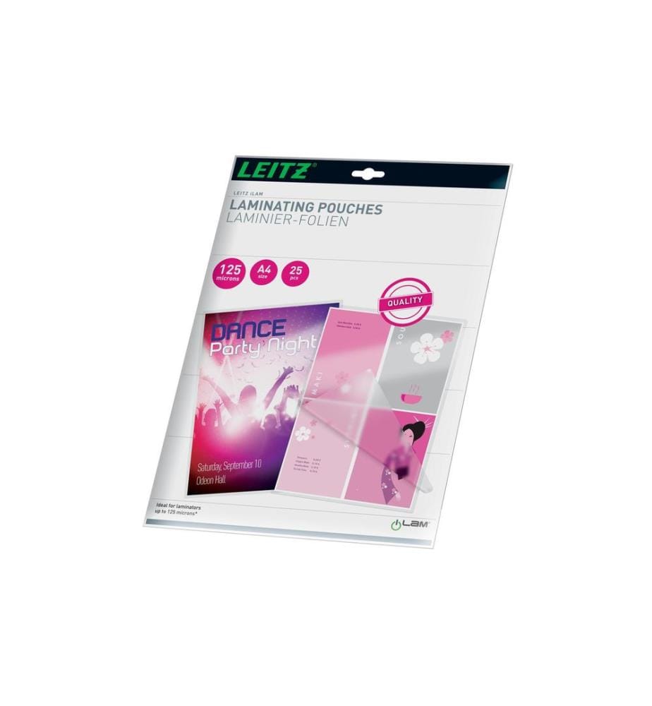 LEITZ - Laminierfolie A4, 125 µm, 25 Stück, Glänzend