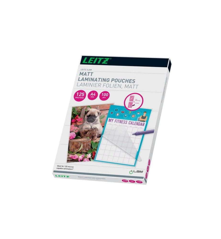 LEITZ - Film laminé A4, 125 µm, 100 pièces, mat