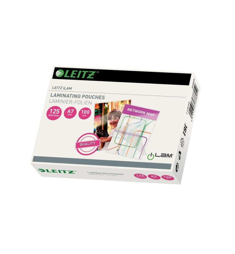 LEITZ - Laminierfolie A7, 125 µm, 100 Stück, Glänzend