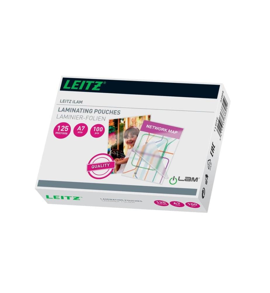 LEITZ - Laminierfolie A7, 125 µm, 100 Stück, Glänzend