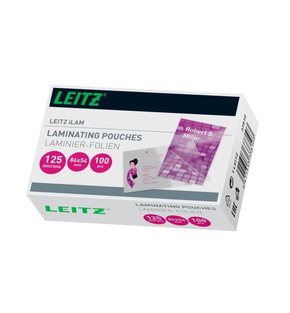 LEITZ - Laminierfolie 54 x 86 mm, 125 µm, 100 Stück, Glänzend
