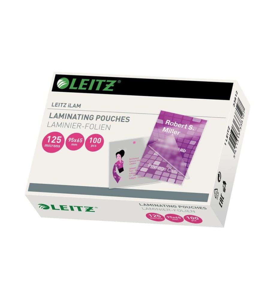 LEITZ - Laminierfolie 65 x 95 mm, 125 µm, 100 Stück, Glänzend