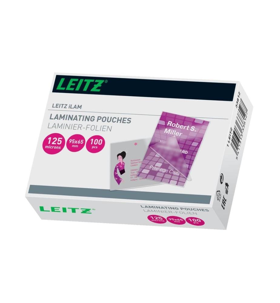 LEITZ - Laminierfolie 65 x 95 mm, 125 µm, 100 Stück, Glänzend