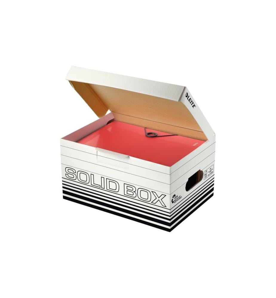 LEITZ - Archivschachtel Solid Box S Klappdeckel, 10 Stück, Schwarz