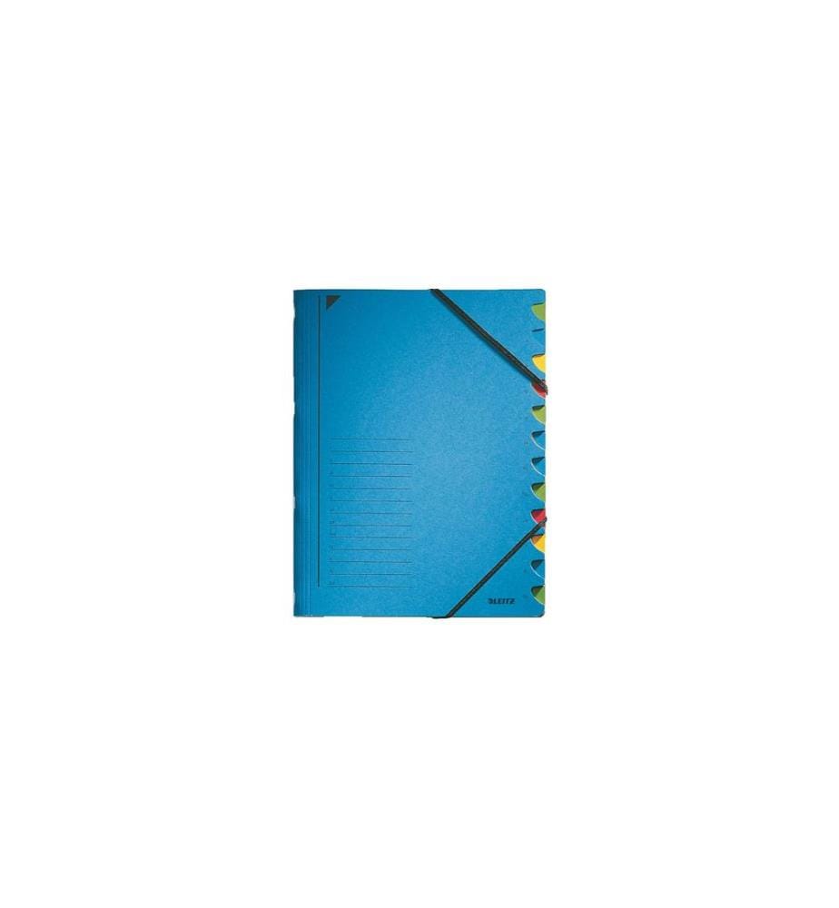 LEITZ - Classeur à compartiments Bleu, 12 compartiments