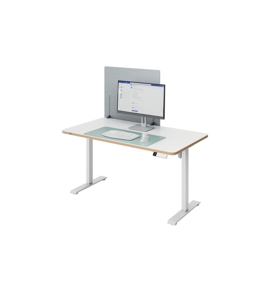 LEITZ - Séparation de table Ergo réglable en hauteur 80 x 70 cm Tissu Gris