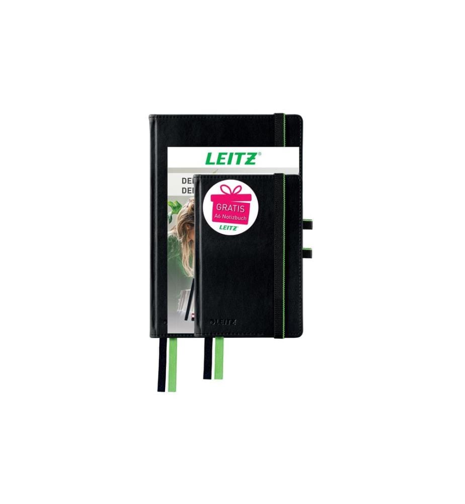 LEITZ - Bloc-notes Complete A5 + carnet de notes A6 À carreaux, Noir