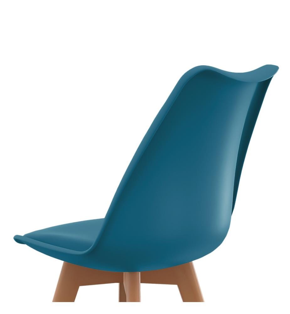 Lot de 4 Chaises Nordia 46 x 51 x 79.5 cm - Bleu & Brun