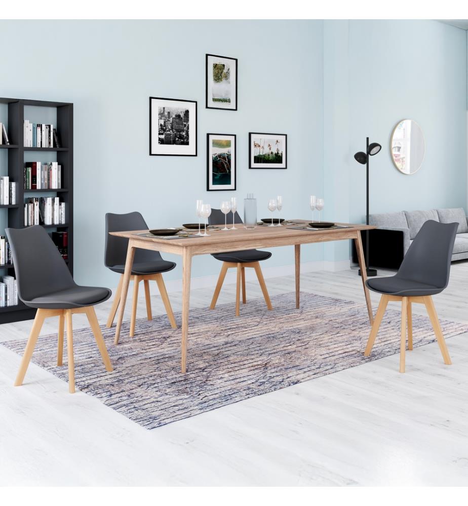 Lot de 4 Chaises Nordia 46 x 51 x 79.5 cm - Gris