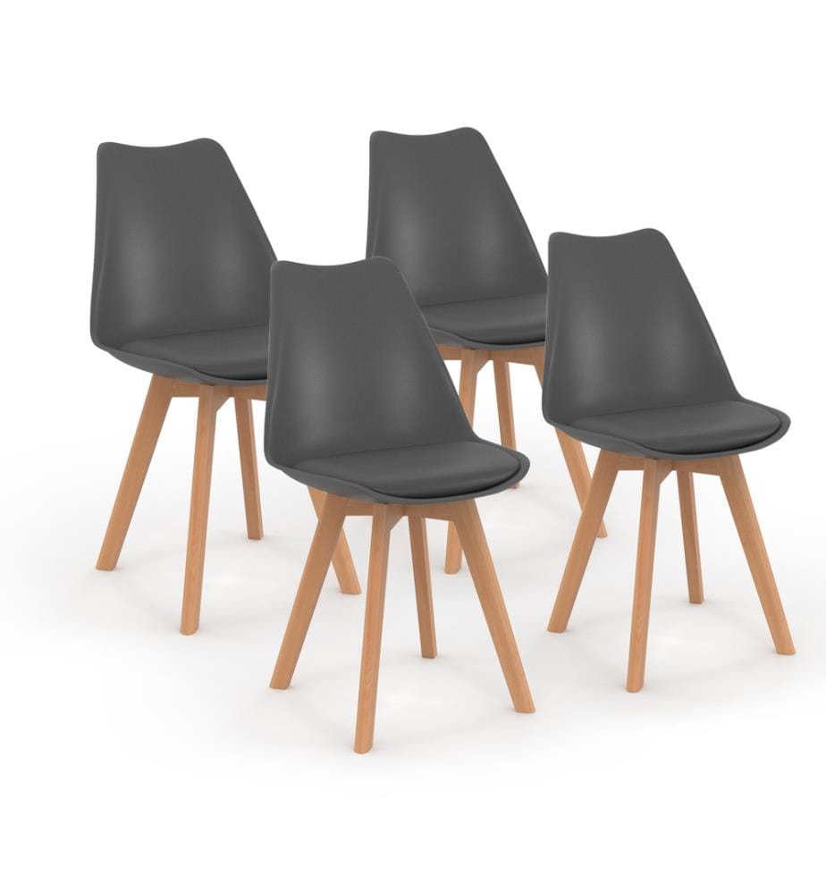 Lot de 4 Chaises Nordia 46 x 51 x 79.5 cm - Gris