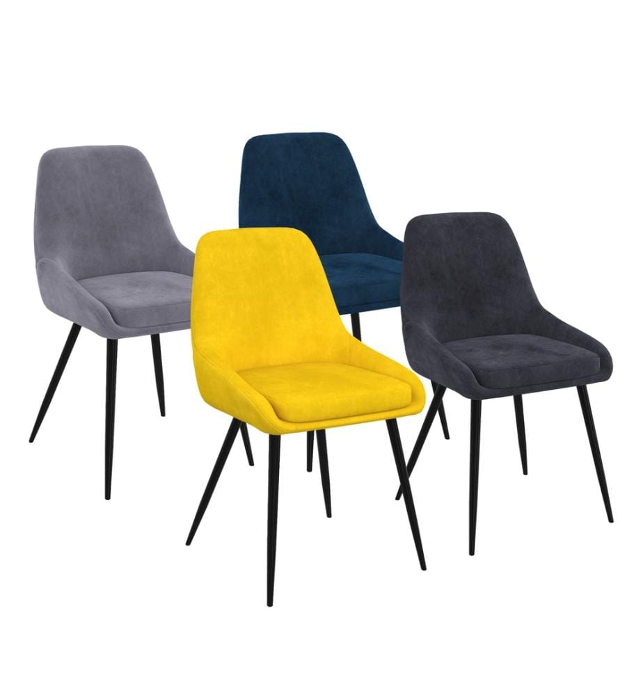 Lot de 4 Chaises Olivia assise - Multicolore
