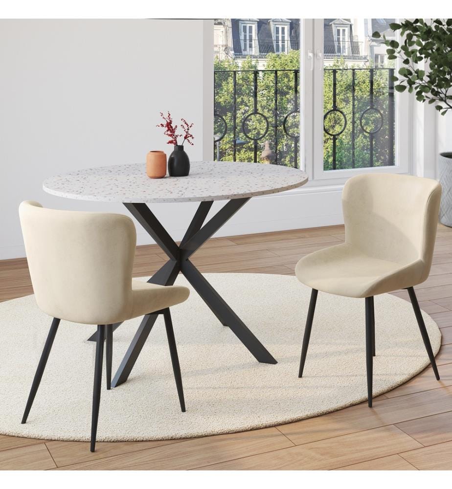 Set di 2 sedie Taylor - Crema e nero
