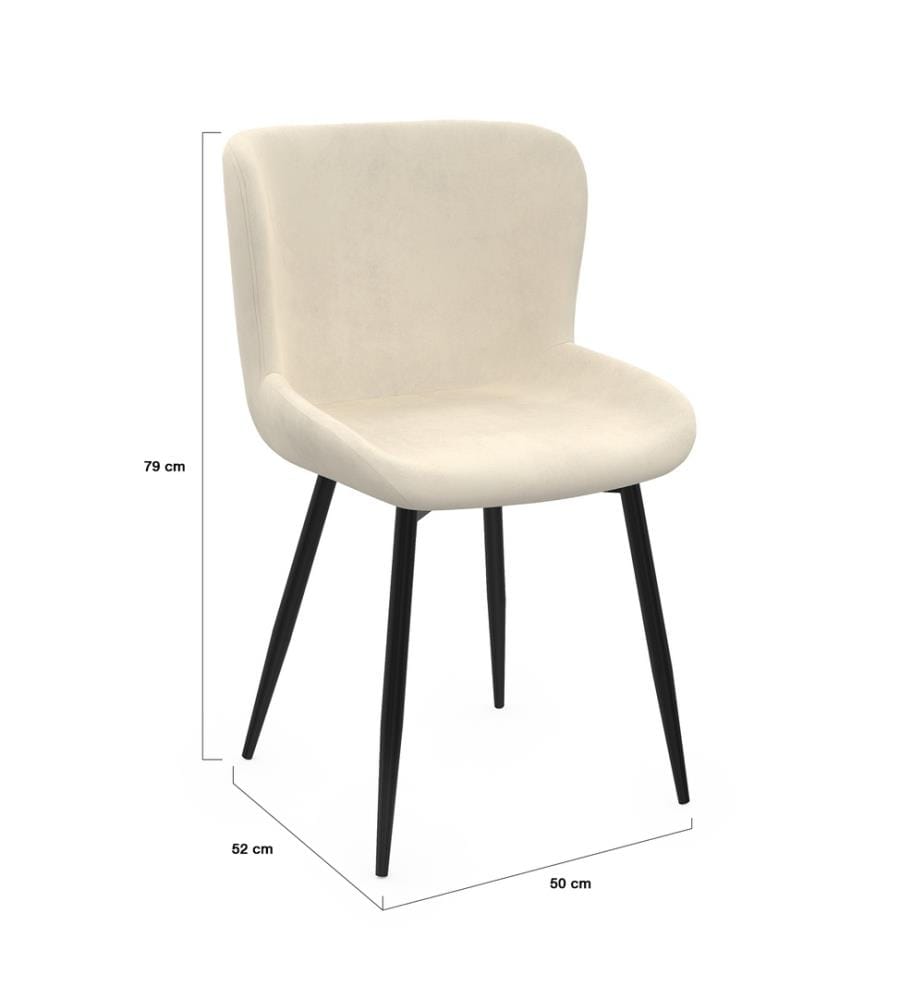 Set di 2 sedie Taylor - Crema e nero