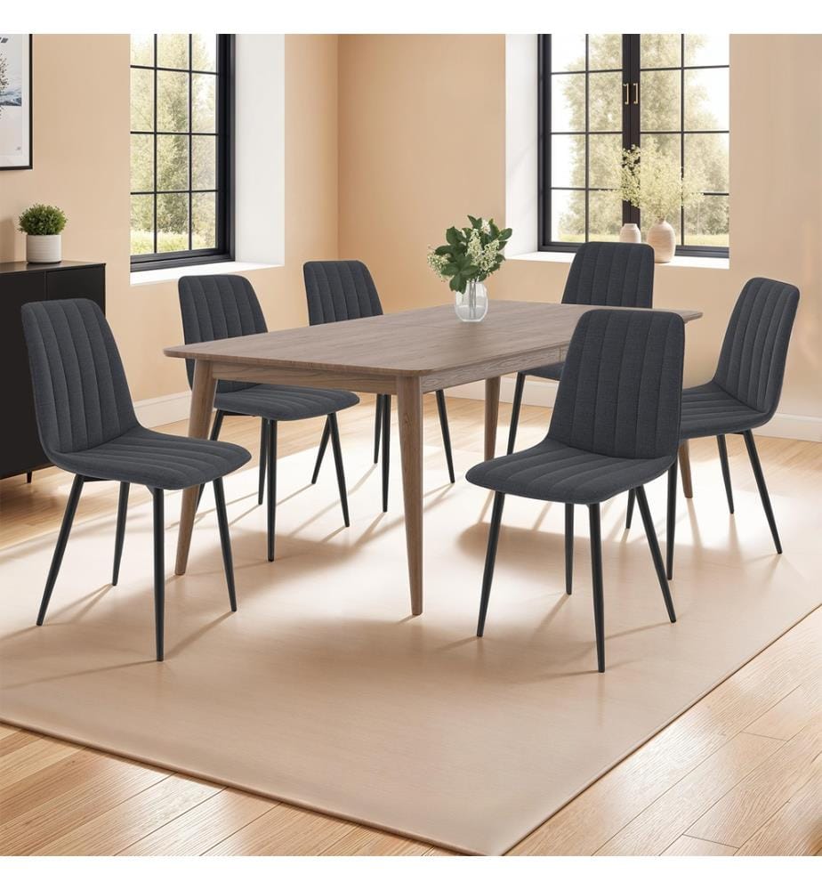 Lot de 6 Chaises Fiona - Gris foncé