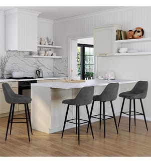 Lot de 4 Tabourets de bar Olivia - Gris foncé 