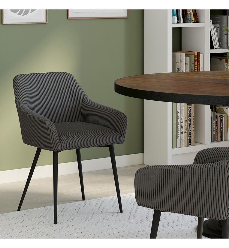 Set di 2 sedie Jenny con braccioli - Grigio scuro
